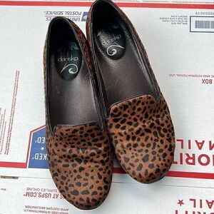 Dansko Olivia Pony Hair On Loafers Cheetah Print